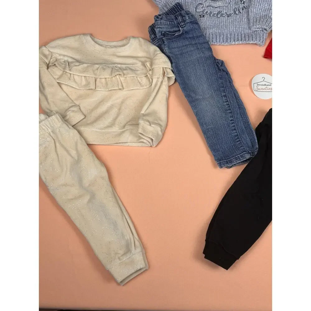 Girls 12M Fall Clothing Lot 8pc Disney Minnie Cherokee Old Navy Jeans Tops #111